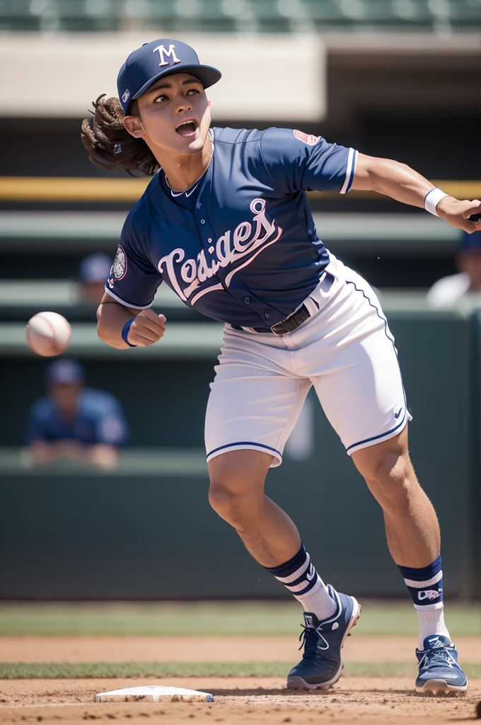 Jogadora de baseball segurando taco