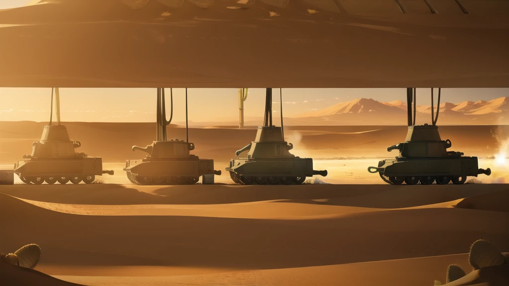(in desert:1.5) , (5 tanks:1.5)