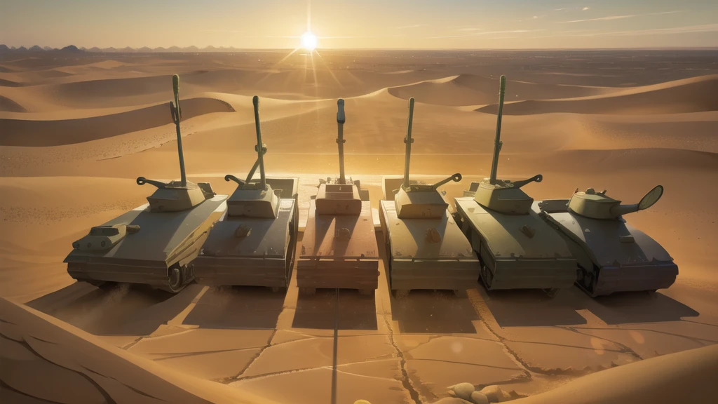 (in desert:1.5) , (5 tanks:1.5)