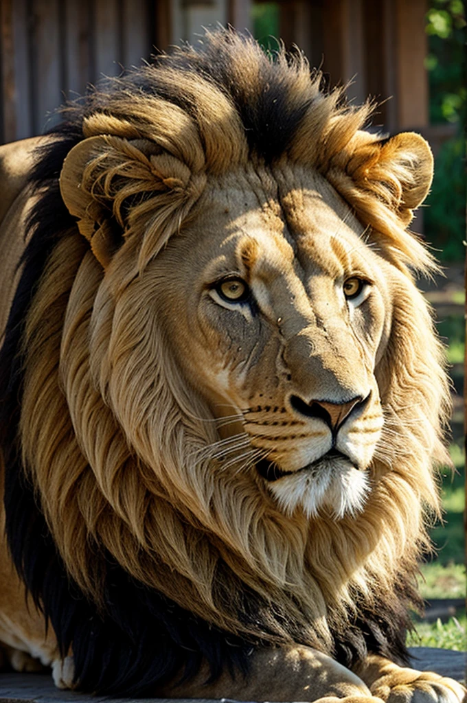 Lion with a very fluffy mane 