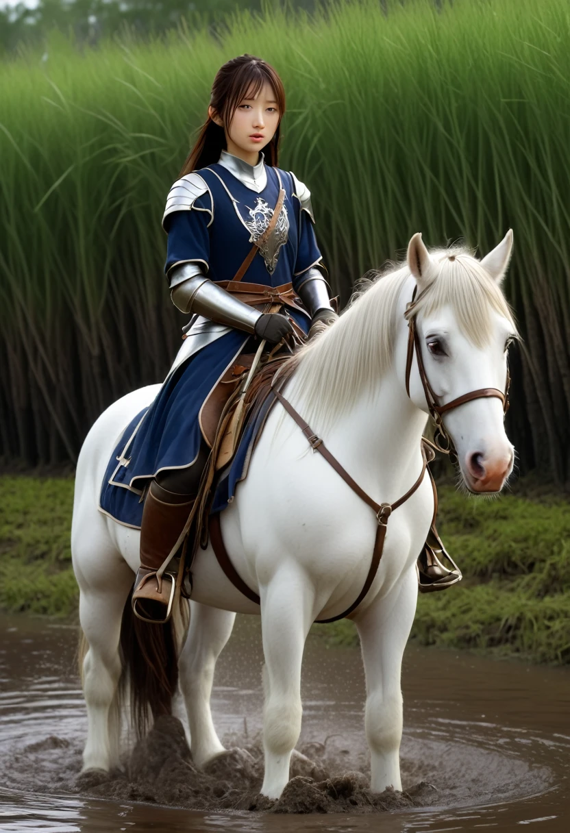 (((masterpiece))),(((highest quality))),((Tabletop:1.4, highest quality)), (Realな写真:1.4),
((1 cute girl knight)),rodeo,
(超High resolution:1.2),, wonderful, Very detailed CG Unity 8k wallpaper, Very detailed, High resolution,draft horse ridden by japanese cute girl,tight,
Cold Light, Beautiful detailed girl, Droopy eyes,Very detailedな目と顔, Beautiful and exquisite nose, Beautiful and exquisite, draft horse ridden by a girl can't move in swamp because horse and girl soak in the soil too deep:10.0 , looks pained ,Displeased face:4.0,Real,Anatomically correct