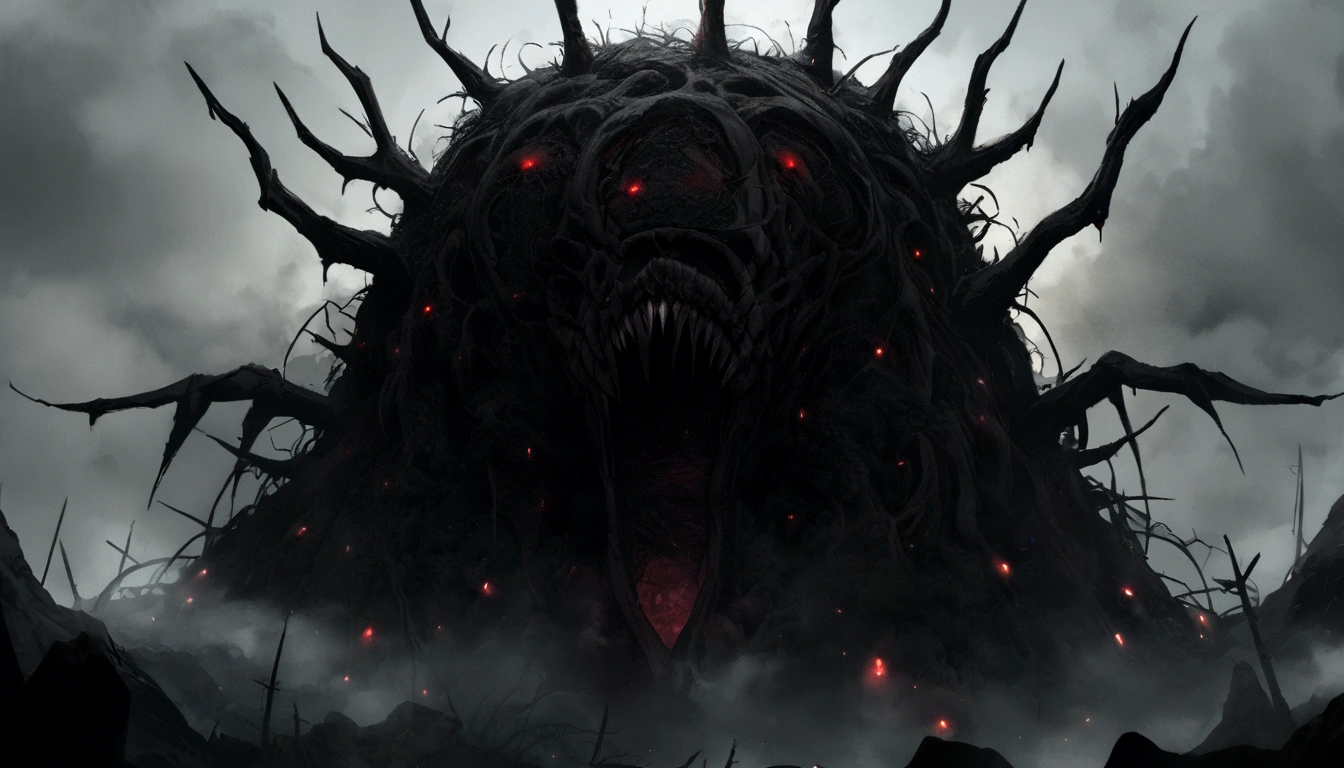 masterpiece, best quality, high quality,(a dark shapeless creature with a dark red glow and red eyes and surrounded by darkness:1.2), (in profile), (darkness:1.2), abstraction, abyssopelagic, award winning photography, Depth of Field, HDR, extremely detailed, trending on artstation, trending on CGsociety, Intricate, High Detail
