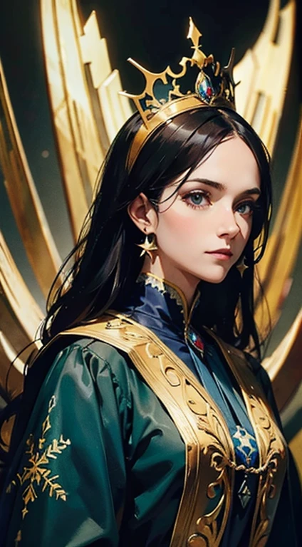 um lindo retrato de imperatriz, cabelo loiro, Olhos azuis perfeitos, com um brilhante, impossible to reach the big Christmas helmet, roupas vestes de Papai Noel, tudo natal, nome, symmetrical, dramatic studio lighting, rococo, baroque, verdes, Asian, Hiperrealismo, fechar-se, D&D, fantasia, intricado, elegante, altamente detalhado, pintura digital, art station, octane rendering, 8K, arte conceitual, fosco, sharp focus