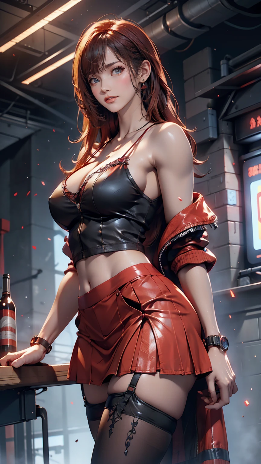 Unreal Engine:1.4, CG K Ultra Realistic, Realistic:1.4, Skin Texture:1.4, masterpiece:1.4, Beautiful woman in babydoll lingerie and red hot pants, Special Cyberpunk Style, CG and Realistic image, ultra-detailed Skin Texture. A masterpiece creation of a woman adorned in a yellow cyberpunk-style outfit, Short skirt, Red Pantyhose, Blue mini skirt, Unreal Engine trend, Ultra-realistic texture, Realistic digital art.