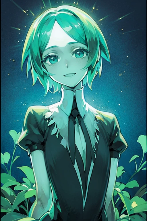 Phosphophyllite, smiling, happy, flower Background 