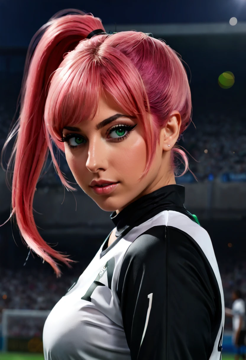 score_9, score_8_up, score_7_up, score_6_up, score_5_up, score_4_up, source_anime, BREAK
1girl, medium breasts, pink hair, medium hair, ponytail, green eyes, gaga
