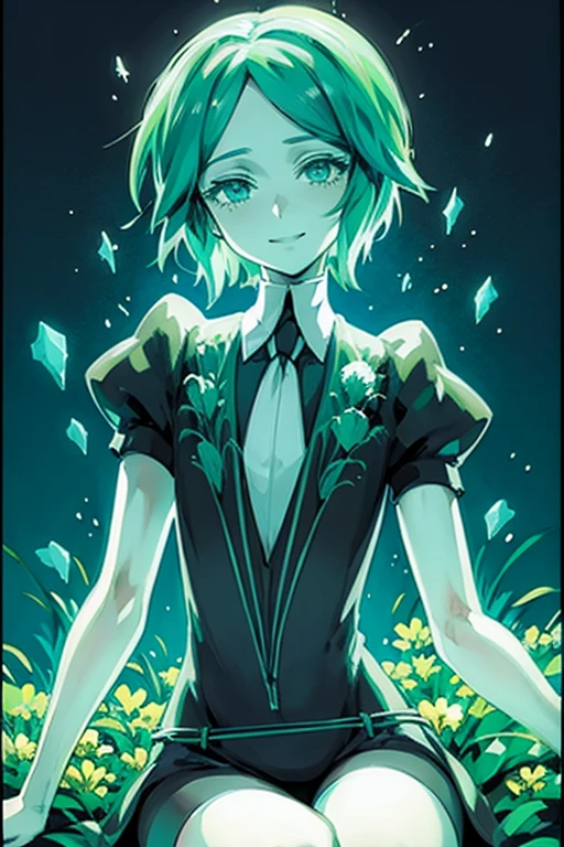 Phosphophyllite, smiling, happy, flower Background 