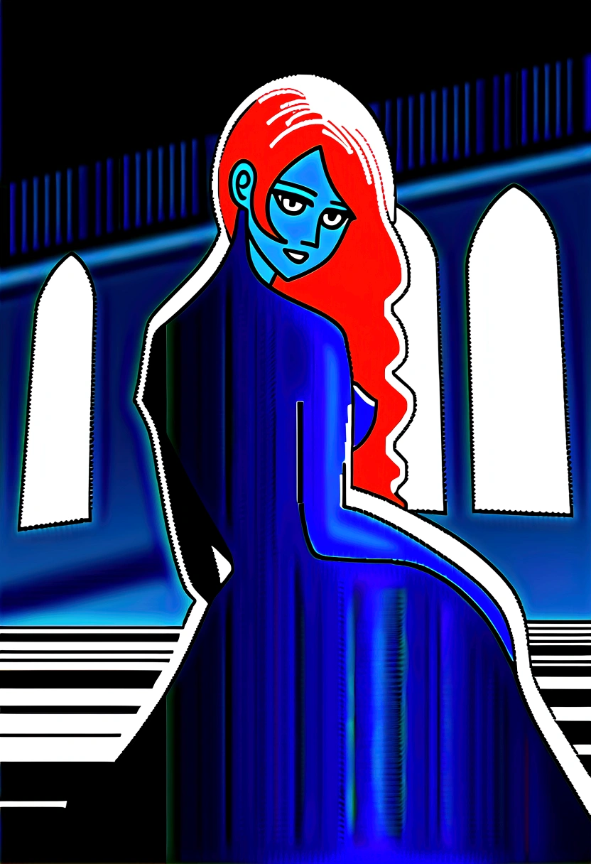 (high quality, 8k, 4K, high contrast, artwork:1.2, high quality, best aesthetics), (centralized), ((1 woman)), erotic, sensual, mature body, super detailed, beautiful face detailed, beautiful eyes detailed, detailed beautiful mouth, long orange hair, light blue eyes, freckles on her cheeks, and calm facial expression, medieval princess crown, light blue princess dress, flower courtyard, medieval castle in the background, standing, erect posture, looking at the viewer, focus on the face.