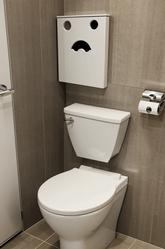 Toilet with a evil head sticking out of it