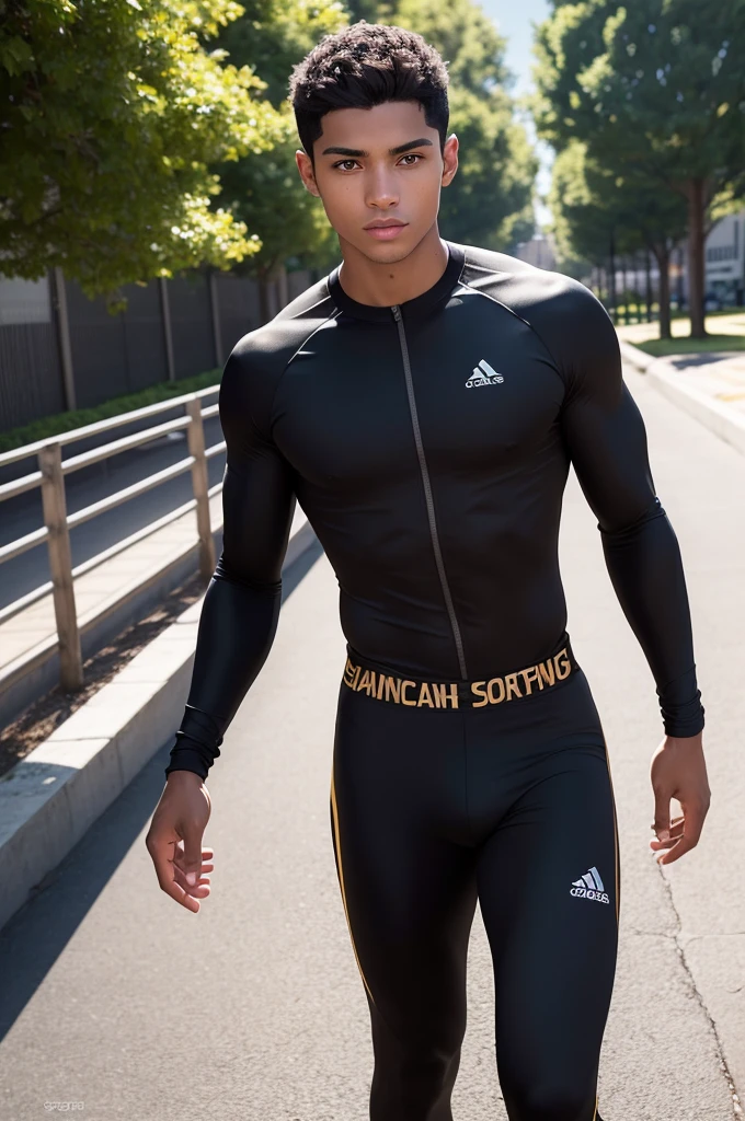 Appearance: Santiago is a dark-skinned young man with amber colored eyes that contrast with his medium-length dark brown hair.. Your body is defined thanks to your passion for sport and physical activity.