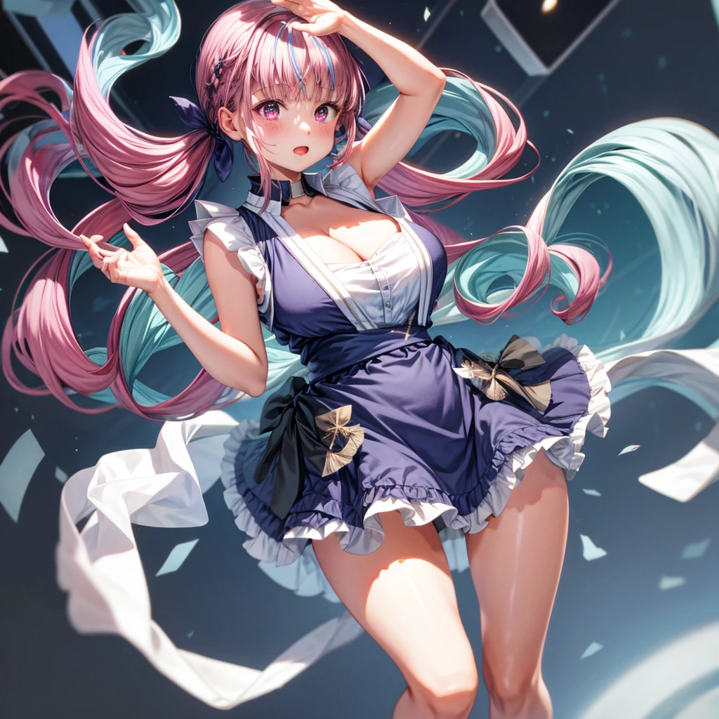 solo、1girl、full-body portraits、sleeveless、White-colored skin,Large Breasts,cleavage
