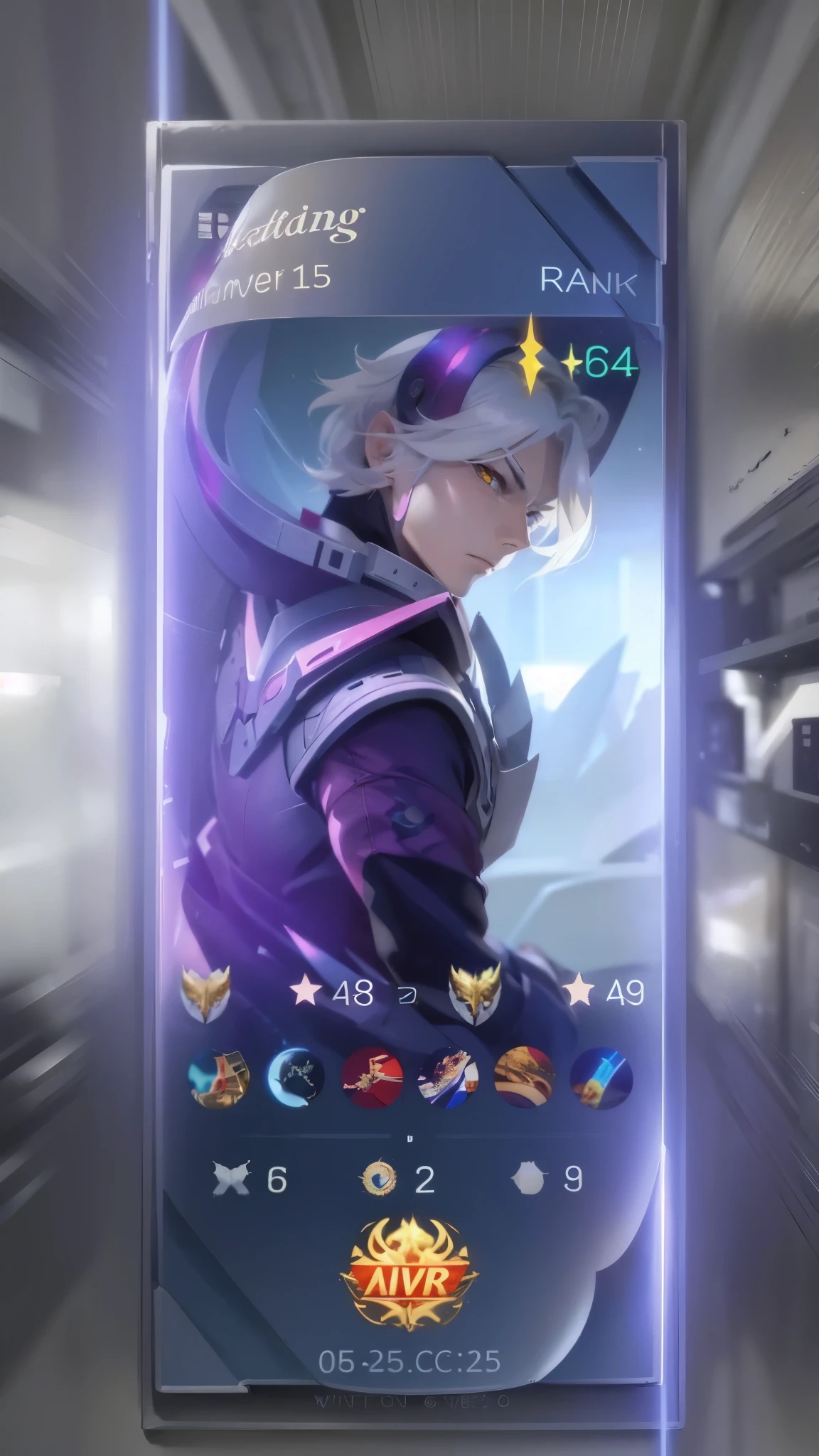 tan anime guy, white hair, golden eyes, suit, seductive stare