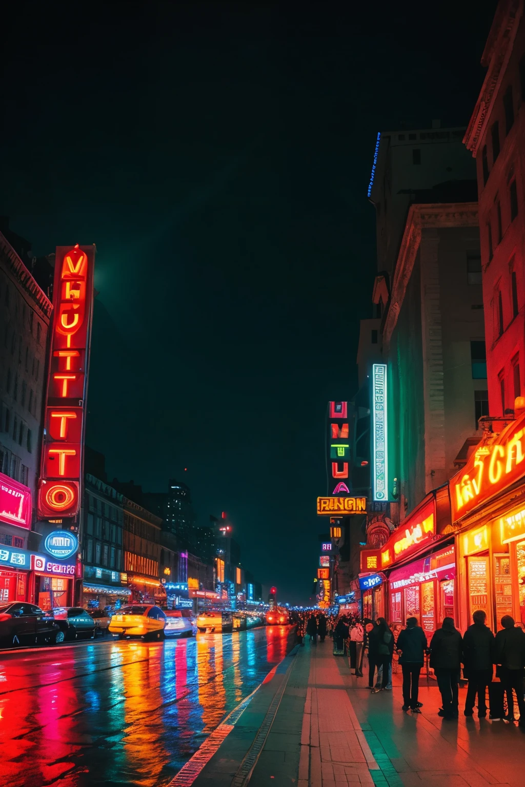 ((Best quality)), ((masterpiece)), (detailed), city, neon