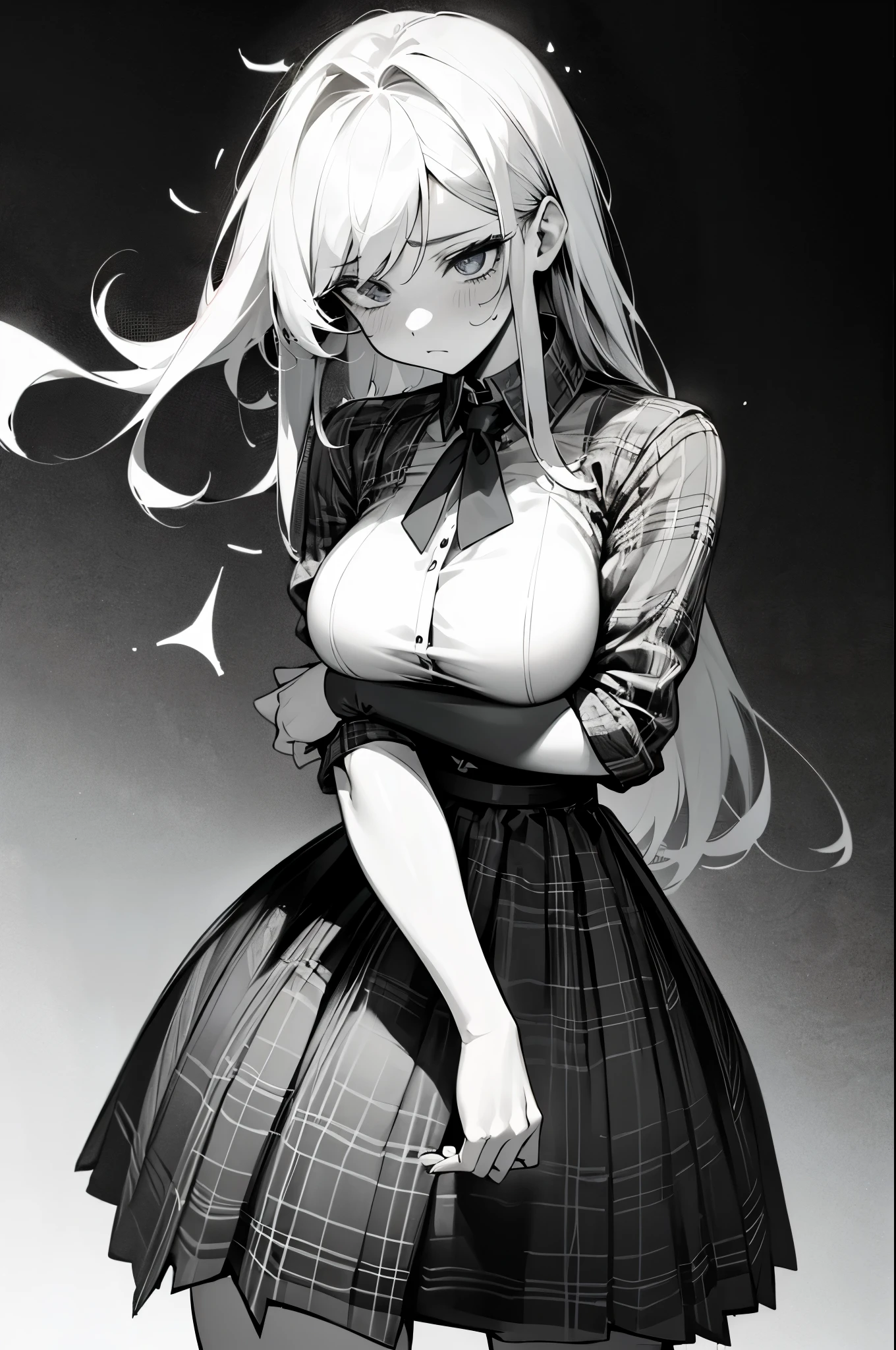 She could be a strong and self-confident girl, with a cute and submissive girl style that reflects her own rugged attitude with medium-large breasts and a large, pronounced waist with a plaid mini skirt. He could have medium-long hair with a touch of messiness, an intense look and a bold and striking style of dress. Despite his outward appearance, he would be a person with a tender and protective heart towards his partner, appreciating his femininity and valuing his emotional connection.