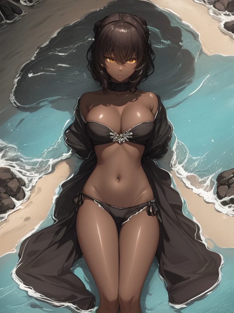 Dark skin, sonrrojada, mojada, exitada