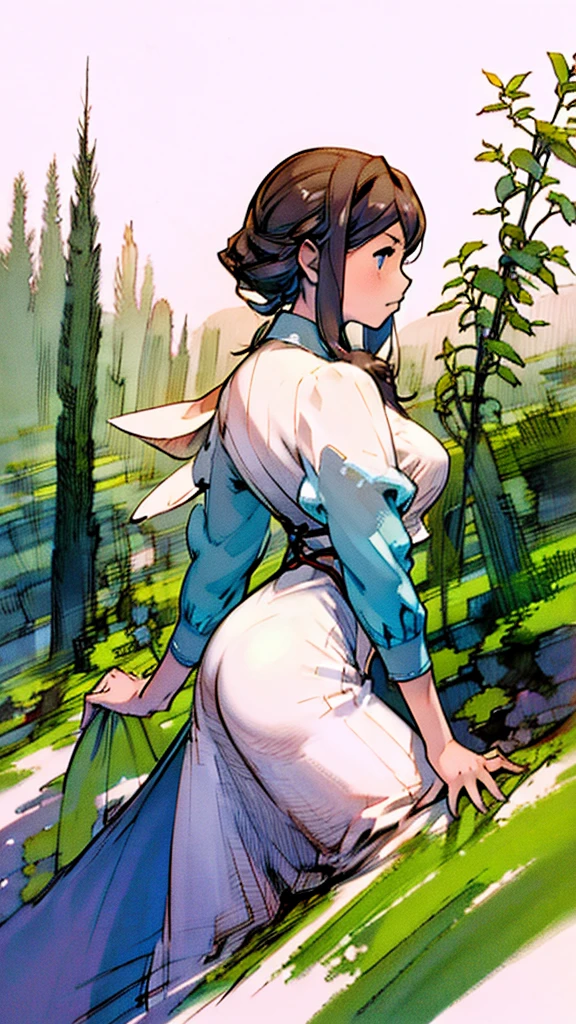 White Bunny Girl、Girl、profile、Upper Body、forest