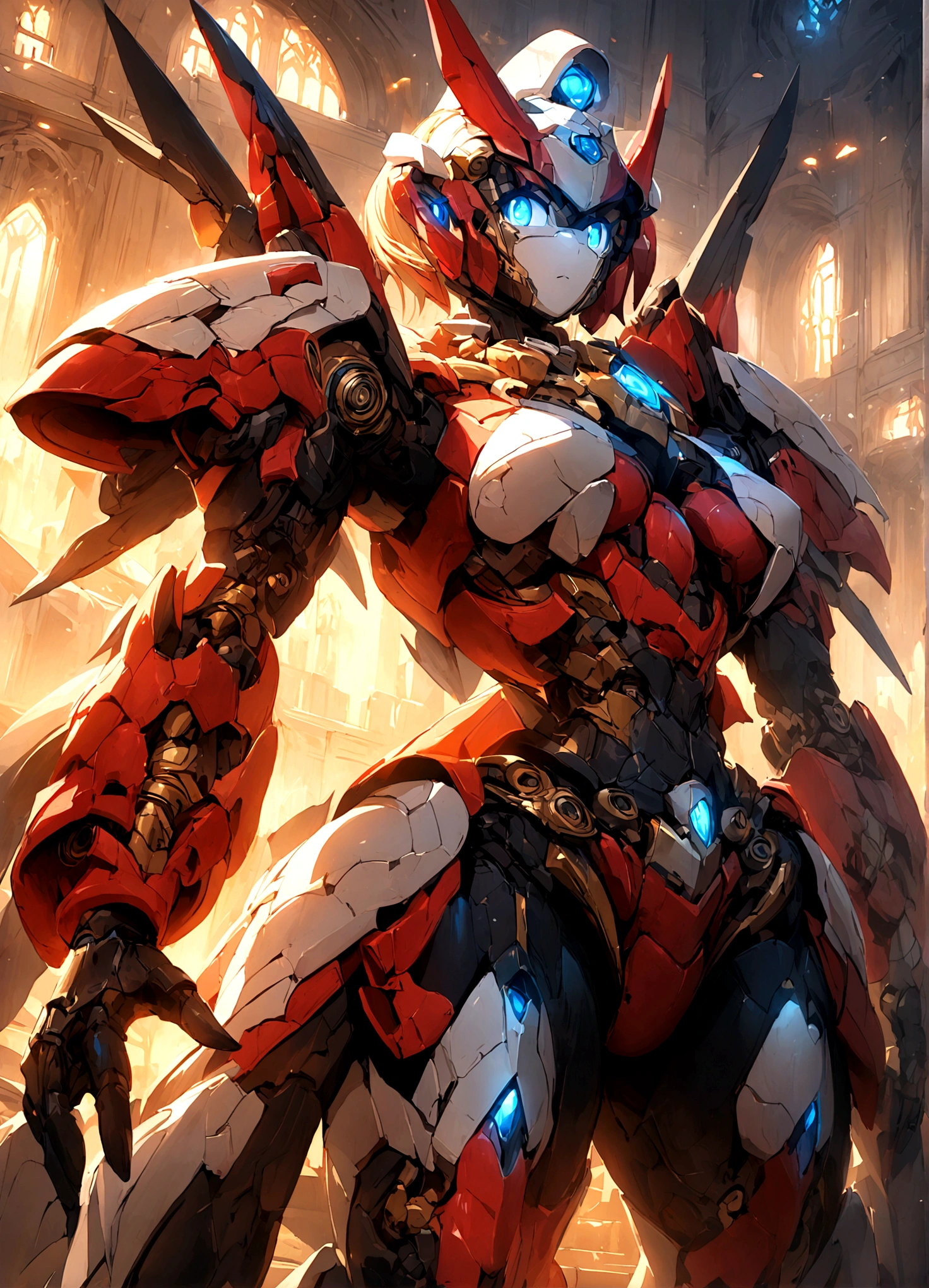 Anime Transformer Kissmaster Arcee and her human companion strike cute poses