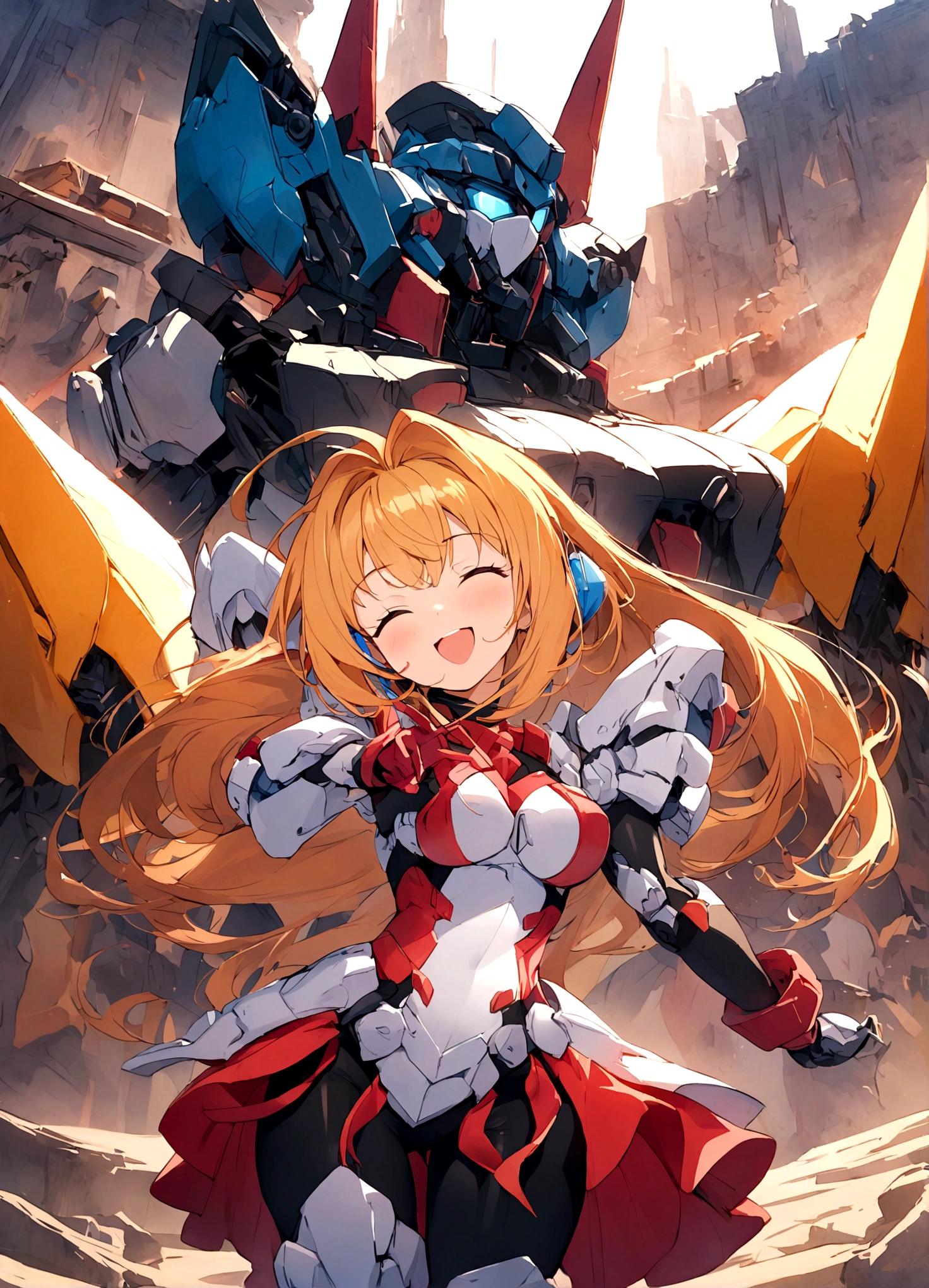 Anime Transformer Kissmaster Arcee and her human companion strike cute poses