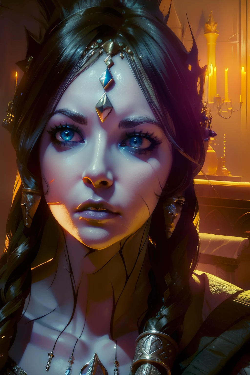 astarte, beautiful detailed eyes, beautiful detailed lips, extremely detailed eyes and face, long eyelashes, goddess, ancient greek mythology, mythology, fantasy, ornate jewelry, flowing dress, dramatic lighting, dramatic pose, cinematic composition, intricate details, digital painting, highly detailed, 8k, photorealistic, masterpiece, cinematic lighting