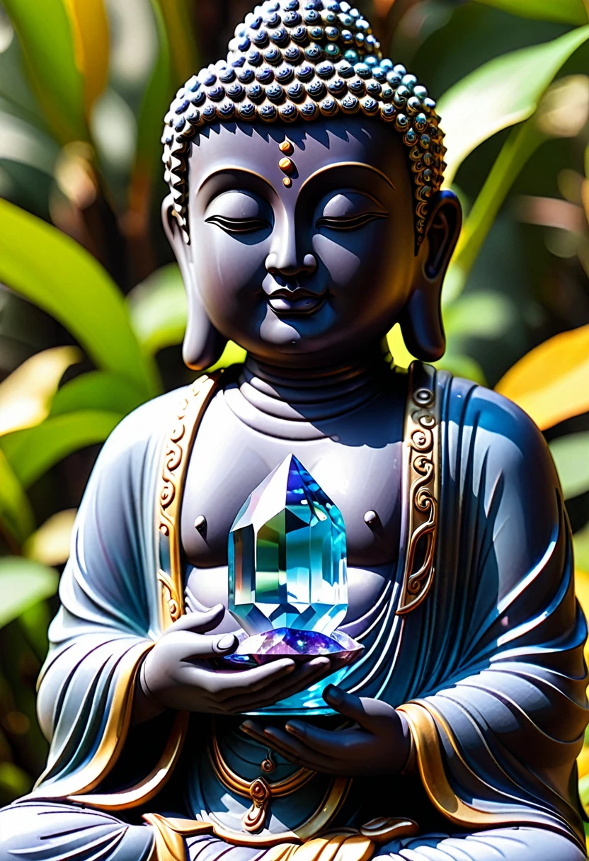 Buddha holding a crystal