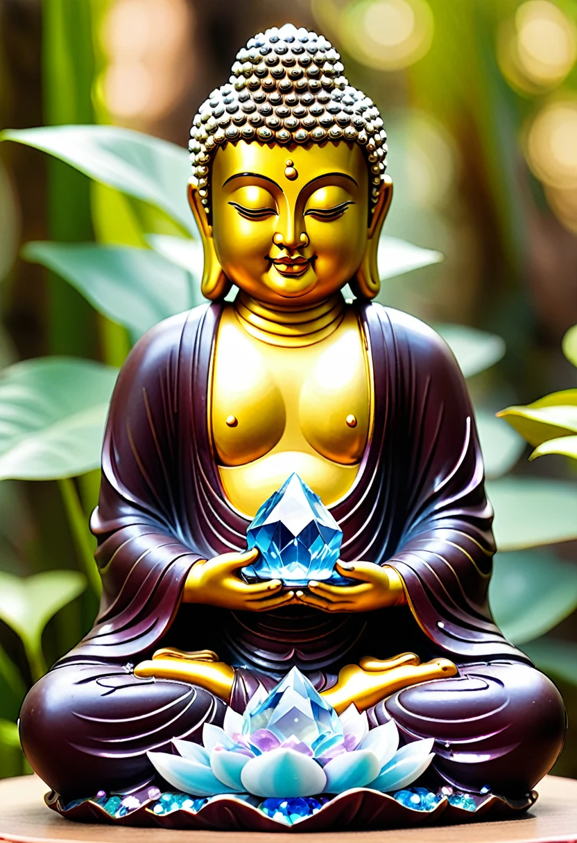 Buddha holding a crystal