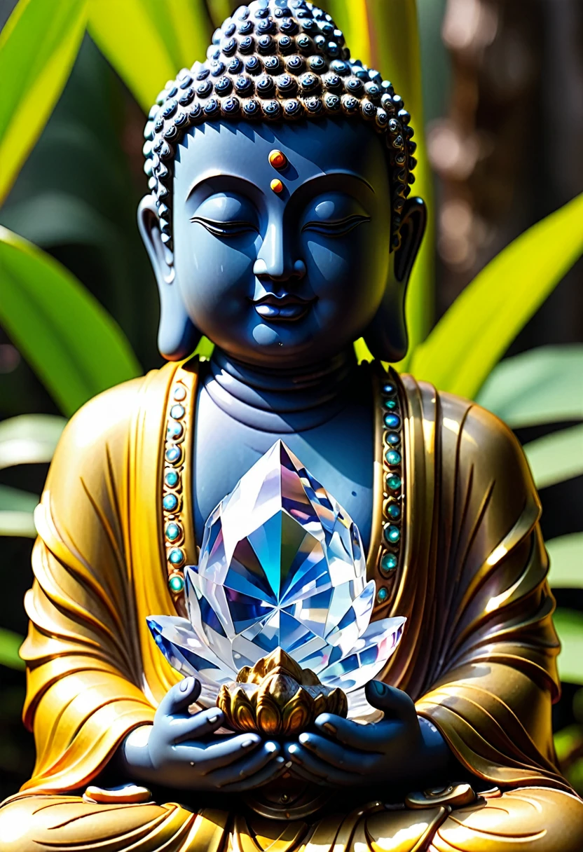 Buddha holding a crystal