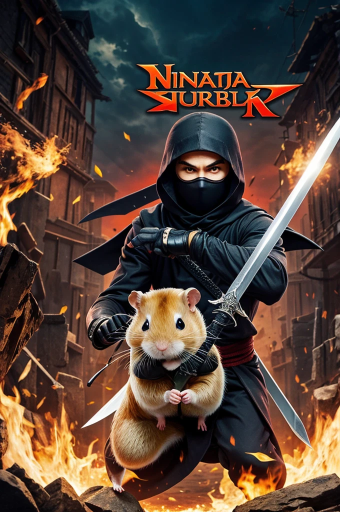 ninja hamster with sword logo