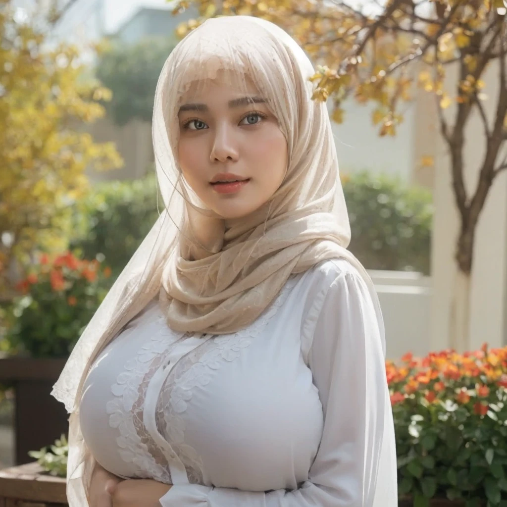 20 years Old, Hijab Indonesian mature woman, Big Tits : 66.9, Gamis, Breast out from her clothes : 1.9, at doctor office, Dark light, at Nighttime