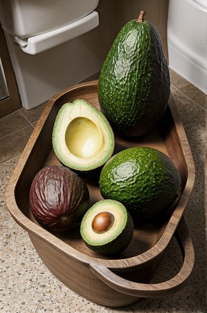 Create an avocado by shitting in the bathroom