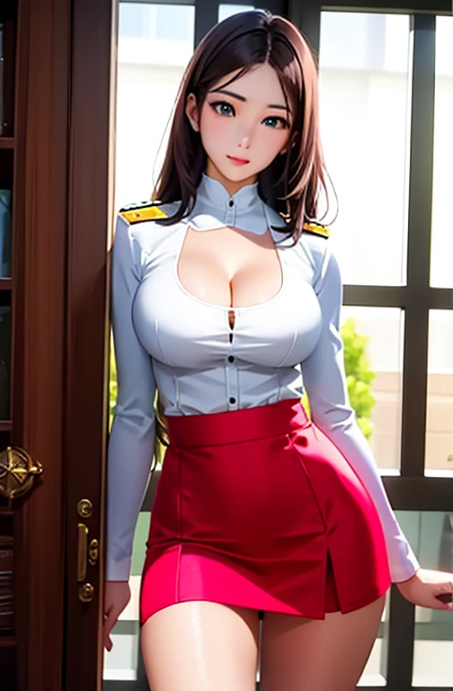 1 Girl, Sayla Mas, elegant, On the table, Wheels within wheels, Military pink uniform，miniskirt，You can almost see the pants............、纯White内裤、Please squat down，让我看看你的White内裤............、Mini skirt 穿迷你裙就能看到裤子、White、Practical, best quality, absurd, High face details, Perfect eyes, 18 years old, Cowboy shooting, Achieve the、, Vibrant colors, pink uniform, skirt、photography、Gravure photography style、Real images、Top image quality、1 Girl, Sayla Mas, elegant,spread legs,秀出White內褲, On the table, Wheels within wheels,Mini skirt、White、 Practical, best quality, absurd, High face details, Perfect eyes, 18 years old, Cowboy shooting, , Vibrant colors, White, skirt((Full and soft breasts,)))(((Large Breasts))) (((Cleavage)))