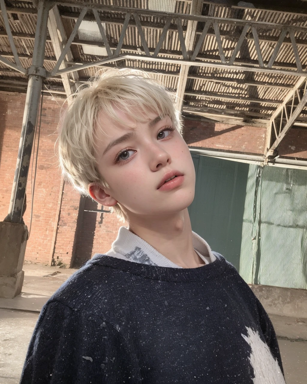 1boy with round face,(differential crushed cap hairstyle),black shorts,nike white socks,small white shoes,white blue t-shirt,(round face),chibi,(teen:1.3),skinny,(bangs),chinese,nike \(0306\),university student,(broken hair),perm,wisdom,face shape: round face,upper body,Best Quality,Masterpiece,Ultra High Resolution,(Realisticity:1.4),Original Photo,1boy,