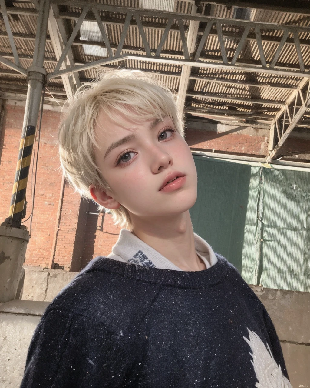1boy with round face,(differential crushed cap hairstyle),black shorts,nike white socks,small white shoes,white blue t-shirt,(round face),chibi,(teen:1.3),skinny,(bangs),chinese,nike \(0306\),university student,(broken hair),perm,wisdom,face shape: round face,upper body,Best Quality,Masterpiece,Ultra High Resolution,(Realisticity:1.4),Original Photo,1boy,
