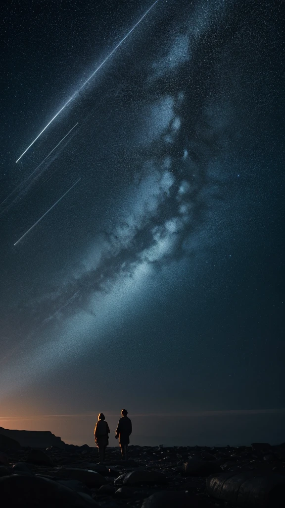 [(Starry sky background:1.5),::5],
Mid Shot, 
//
masterpiece, high quality, High resolution, Cinema Lighting, Magnificent sensations, Lots of details, Depth of written boundary, reflected light, God&#39;s Rays,