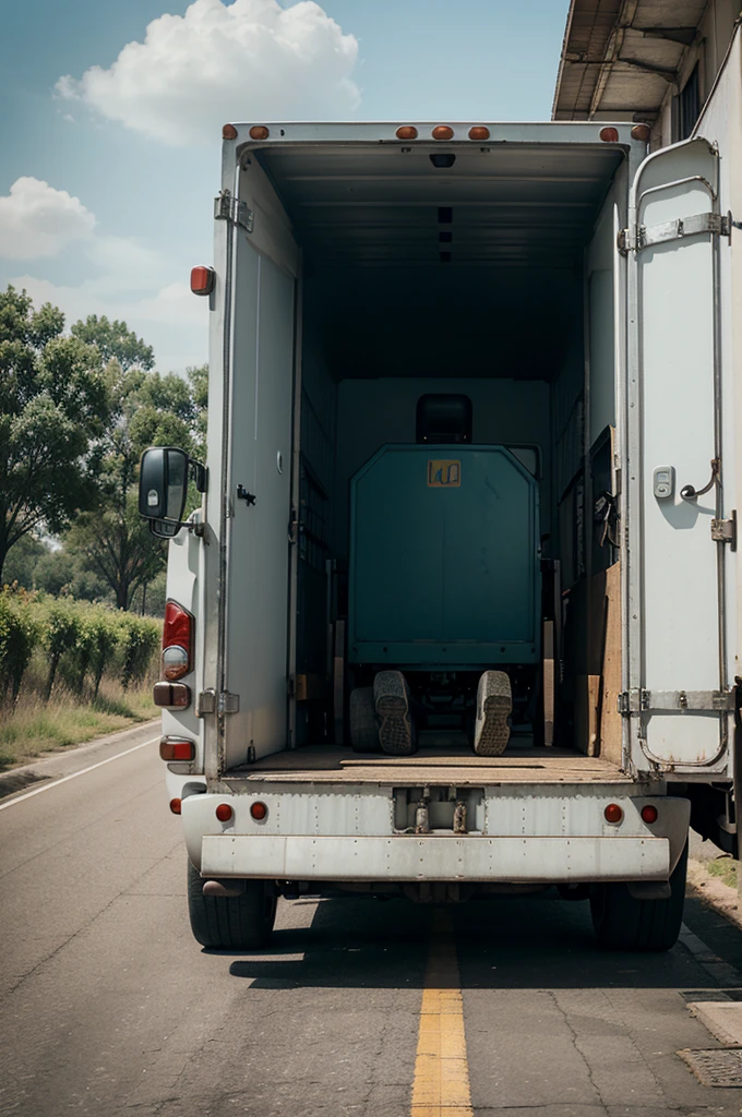 Photography of a transportation truck CDD Long AI Animation