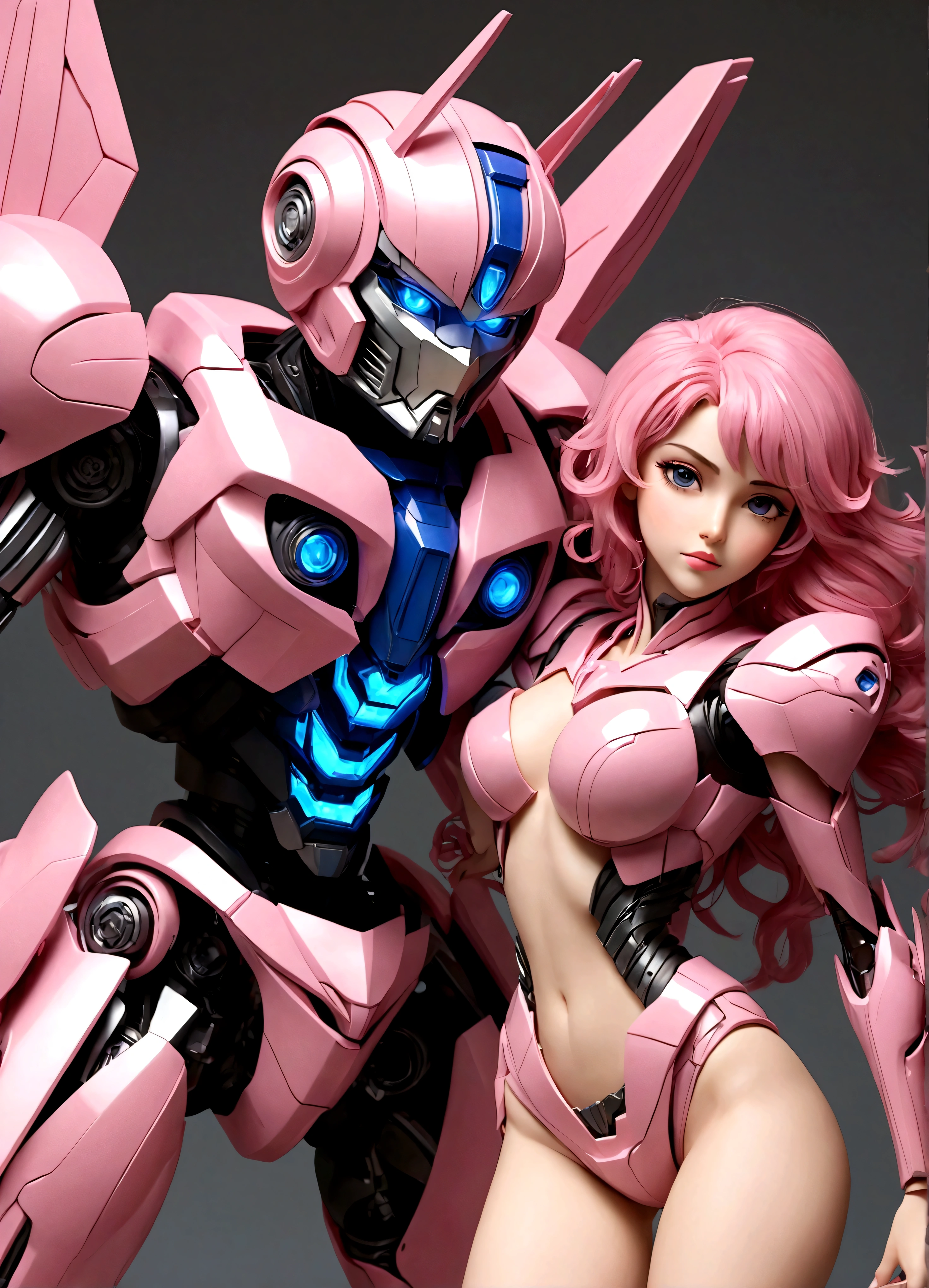 Anime Transformer Kissmaster Arcee and her human companion strike cute poses