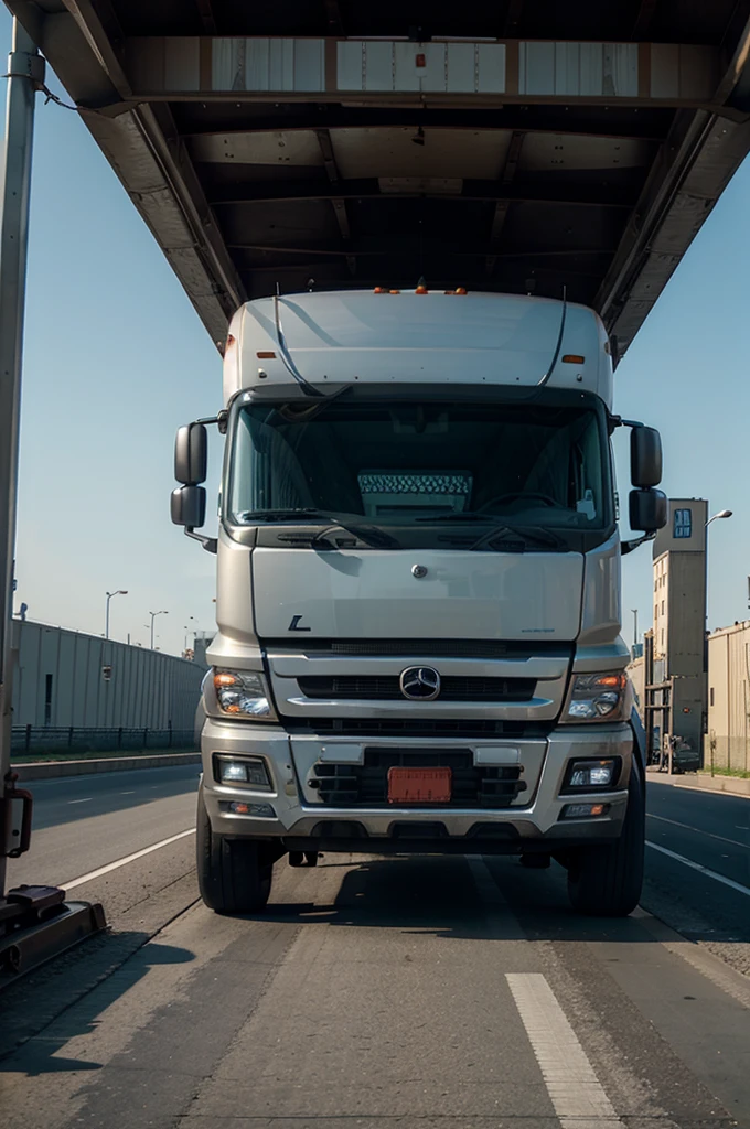 Transportation truck CDD animation view in the tol a way