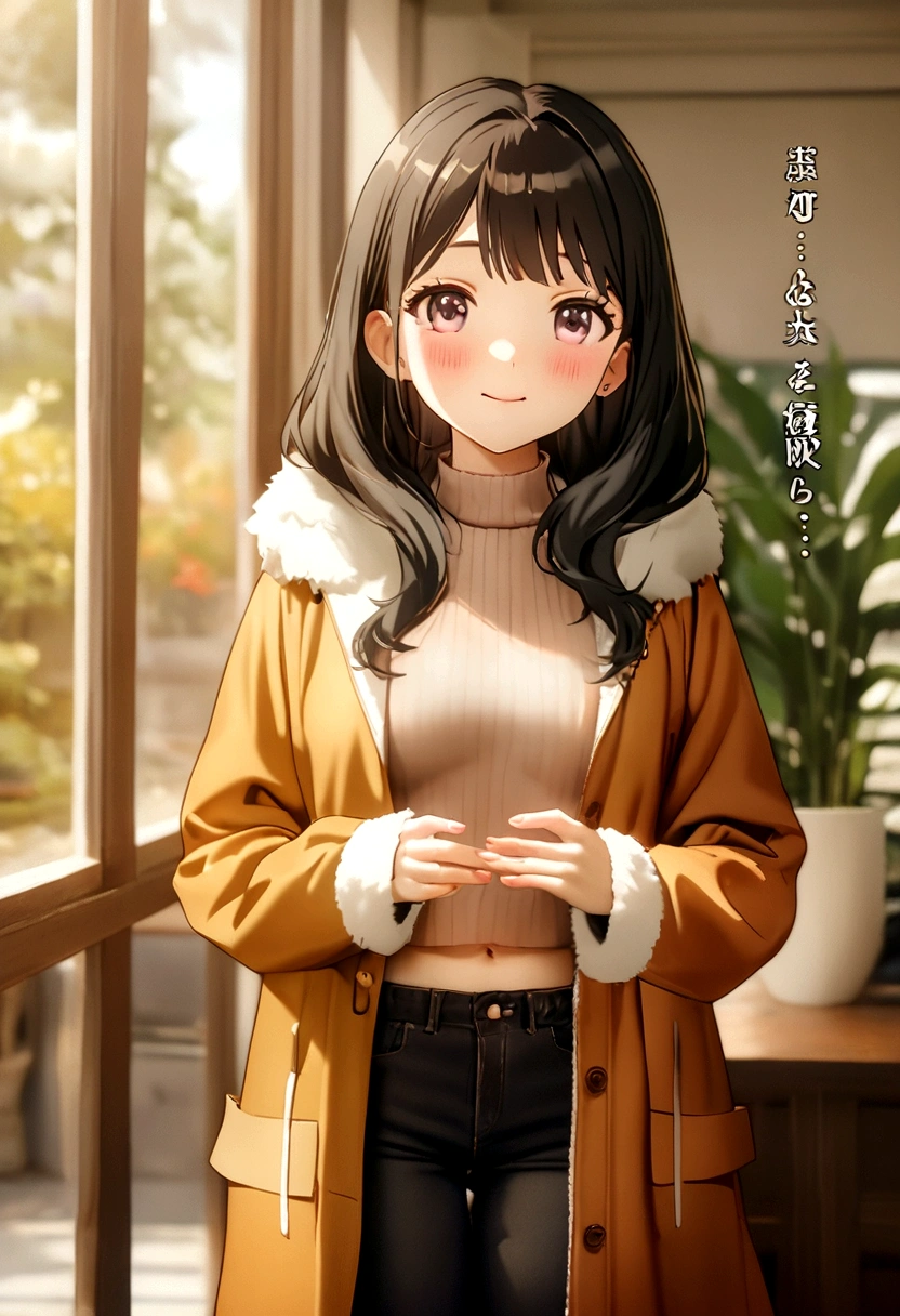 a woman that is standing next to a window, kawaii hq render, sexy young woman, lower quality, very detailed torso, full photo, adorable and cute, pfp, hyper real photo, low res, jacket over bare torso, anime still, tummy, 2 0 1 9 anime, by Gu Hongzhong, long fluffy hair, 1 figure only
See translation