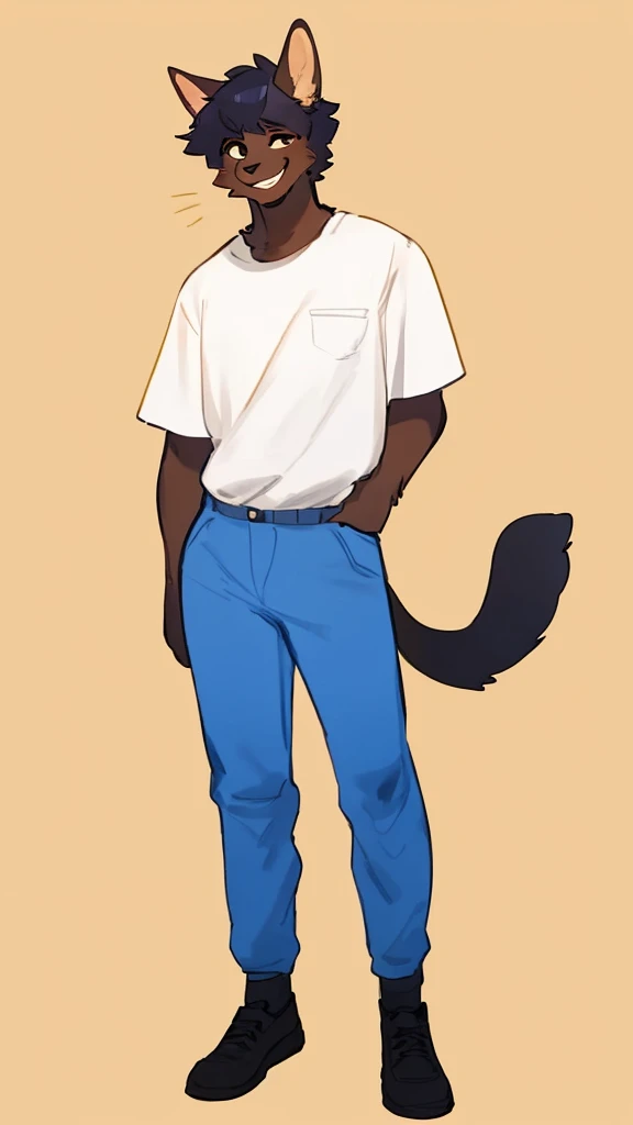 By bebebebebe, by lostgoose, by goonie-san, solo, standing, masculino, gato, sexy, hair, smiling, happy,