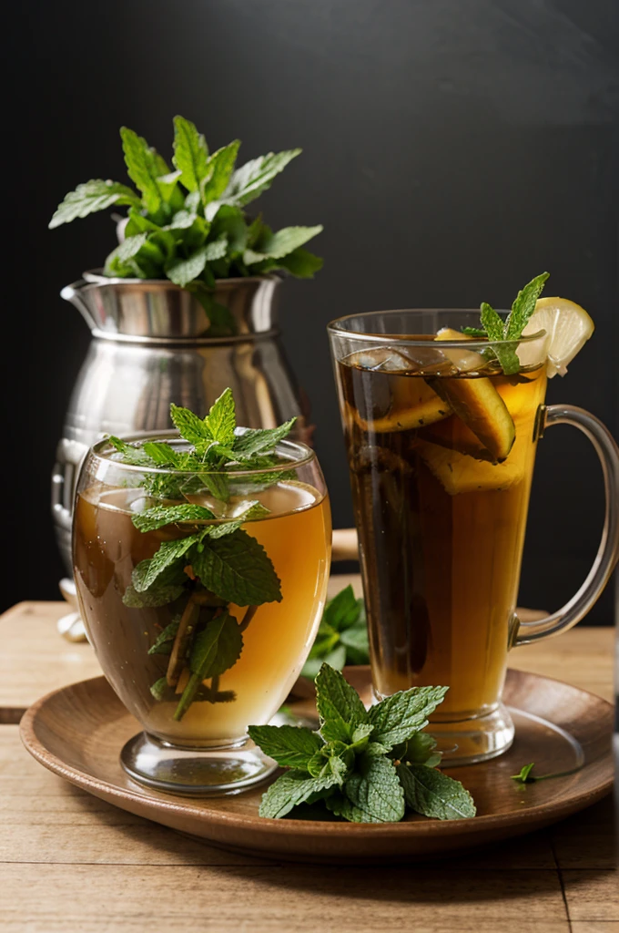 cold mint tea and hot mint tea