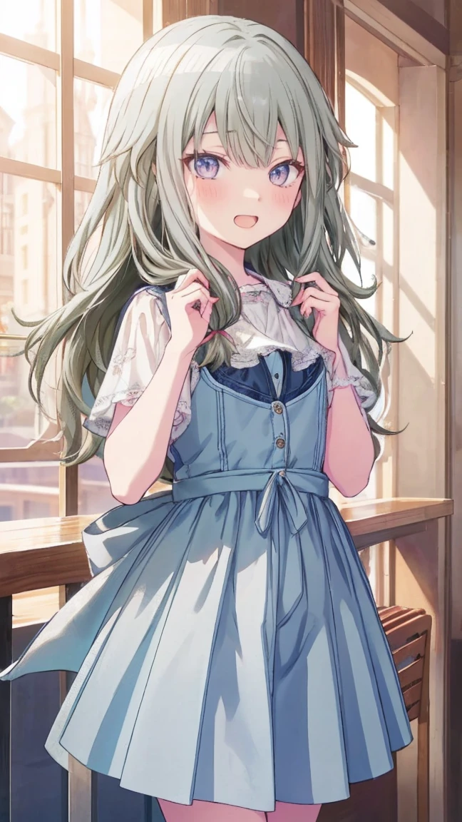masterpiece、Best image quality、最high quality、Lori、Girl、 (Open Mouth Smile), Cute pose, masterpiece, Anime art style, Cute moves、Most detailed, high quality、Shiny Hair、Very fine and beautiful bright eyes、nose blush、Very detailed, clear and beautiful face, Awards, (((Anatomically correct))、Cowboy Shot