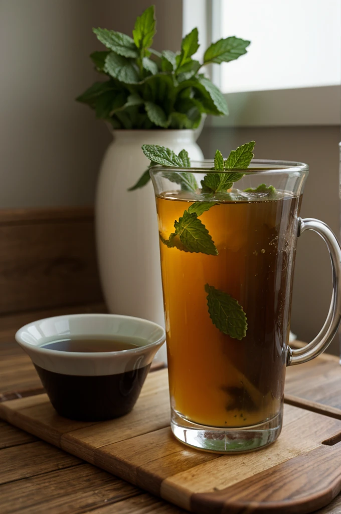  hot mint tea and cold mint tea