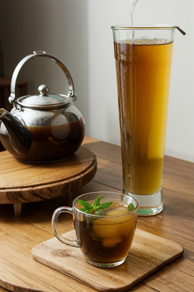 hot mint tea and cold mint tea
