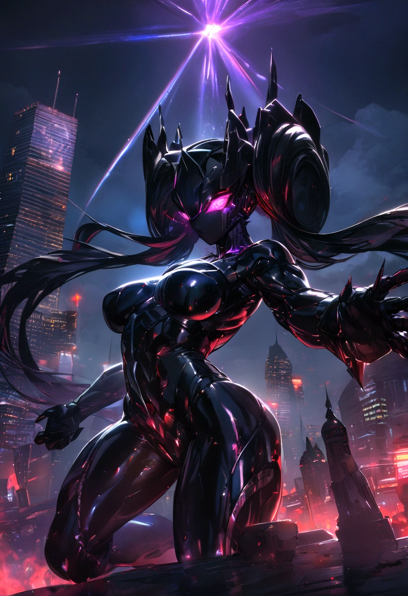 chrome black chrome dragon dettails gothic dark night black noir, very strong muscle, chrome dark cibernetic suit, city around, night, dark energy around, luminous eyes, dark cosmic rays around of the body, ultra 8k high quality, masterpiece
