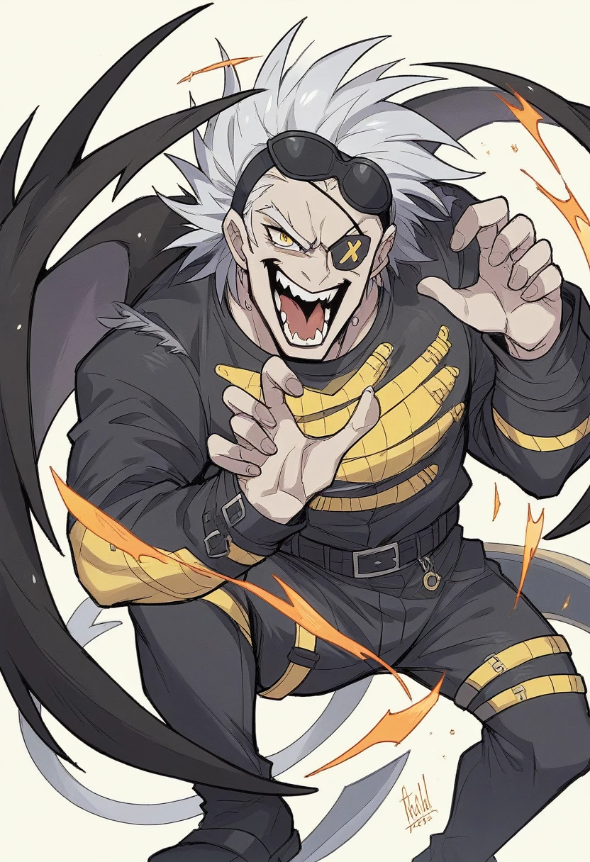 A detailed and striking biker's patch featuring two distinct patches. The top patch reads "Red River Riders" in bold, gothic lettering, with a black background and yellow lettering. The design emphasizes a fierce and edgy aesthetic, attracting attention from onlookers. The center patch showcases a hyperdetailed, screaming eagle flying forward with its head turned to face the viewer, its beak open and wings outstretched. The eagle is rendered in scarlet and yellow colors, creating a vivid and dynamic contrast against the scarlet background. The overall design exudes a sense of strength, freedom, and unity among the biker community.