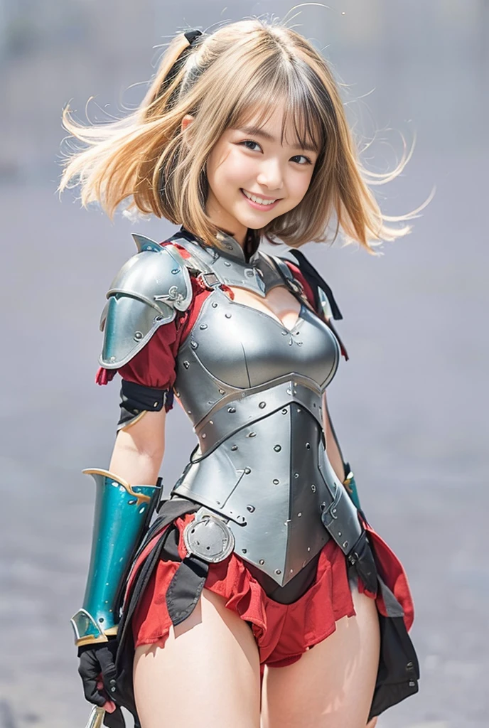 (8k、Raw photography、highest quality、masterpiece:1.2),(Black Hair、Dark Eyes:1.9),(:1.6)、View your viewers,Viewed from the front,White skin,(armor、Woman warrior:1.3)、(Tight waist:1.6)、(Clothes that accentuate the shape of the breasts:1.0)、(Big Breasts :1.3)、Slim figure、Ultra-high resolution,beautiful,beautiful fece,(one person、No background:1.9),Full Body,Japanese women,(reality的:1.37)、Photon Mapping,reality、(Baby-faced and cute: 1.4)、(Cute Smile: 1.8)、(Round face: 1.8)、Radio City、Physically Based Rendering、Depth of field rally background、photograph, (:1.8),(:1.6)、Great quality