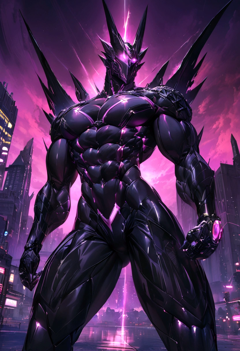 chrome black chrome dragon dettails gothic dark night black noir, very strong muscle, chrome dark cibernetic suit, city around, night, dark energy around, luminous eyes, dark cosmic rays around of the body, ultra 8k high quality, masterpiece