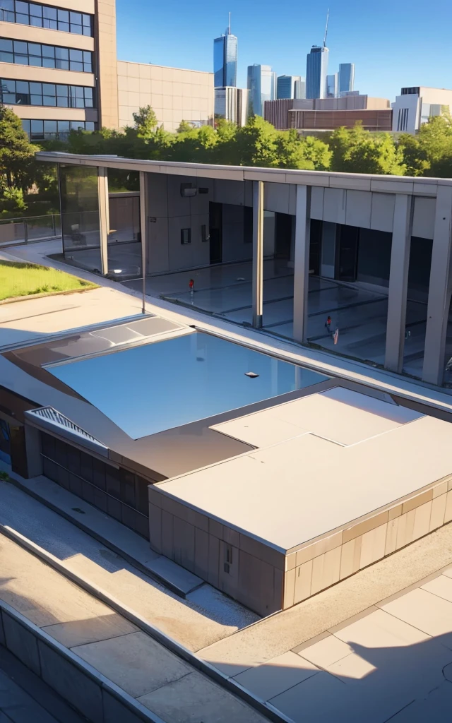 Modern Building from a zoo, public bathroom with granite walls