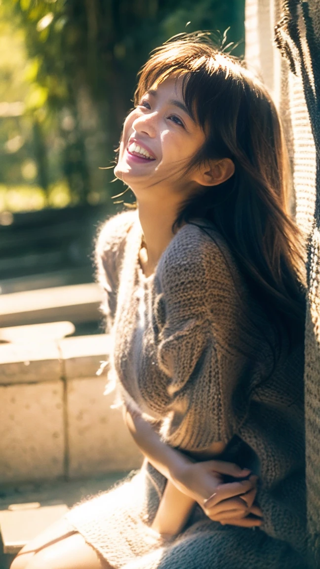 High resolution、High level image quality、In 8K、real live action、RAWphotographgraphy、highest quality、masterpiece、table top、beautiful japanese girl、japanese woman、cute little face、((shining face))、((((My cheeks turned red))))、(((((laugh shyly)))))、white skin、((Obscene content))、For adults、porn、the charm of sex、absurd、small breasts、超A high resolution、RAWphotograph、only、beautiful feces、alone、whole body、twin tail hair、very nice、knit sweater、 mini skirt、japanese woman、Are standing、(Photoreal:1.37)、photon mapping、realistic、radio city、Physics-based only dulling、written boundary depth、blurred background、photograph、hair、thighs thighs、Japanese ID、sparkling eyes、glossy lips、too bright natural light、bright sun、too bright sunlight、looking at camera、full nude