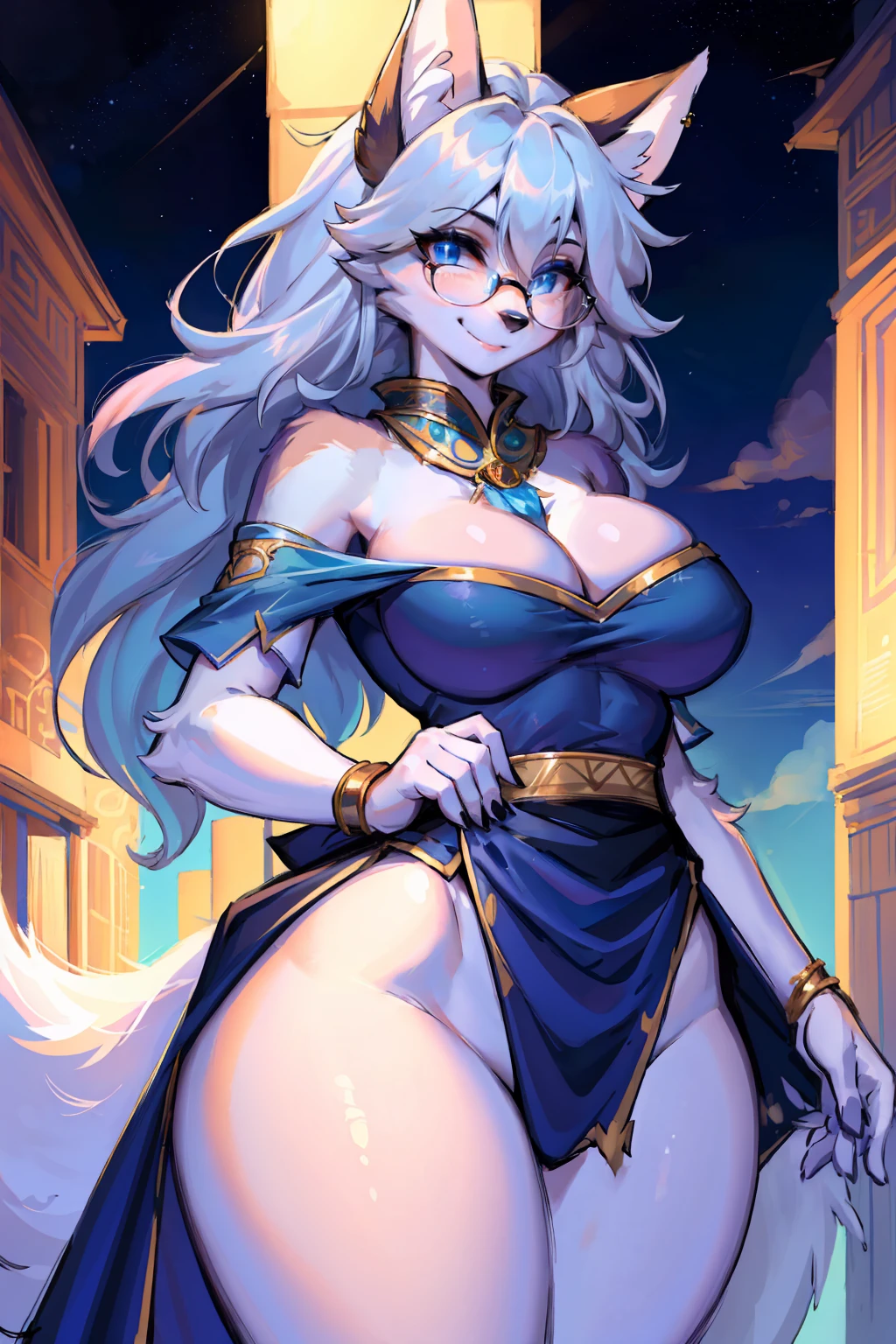 (best quality,8K,high resolution,masterpiece:1.2),Super detailed,hairy的_girl,Put on a white coat,Wearing a blue scarf,The blue fur resembles the ears of an Arctic fox,Wear half-rimmed glasses,hairy的藝術家,Cute anime art style,專業hairy的繪圖,Large Breasts,Super detailed,blue eyes,hairy,fox girl,(Fair/Exquisite eyes:1.1),feminine face,Long eyelashes,Flowing chiffon,(Jewelry/Accessories:1.1),Well-proportioned body,(Thick thighs:1.1),Inspired by Luna,(Structurally sound:1.1) ,Perfect high detail face,(perfect Exquisite eyes:1.5),upright student,peephole,Smile,Very charming