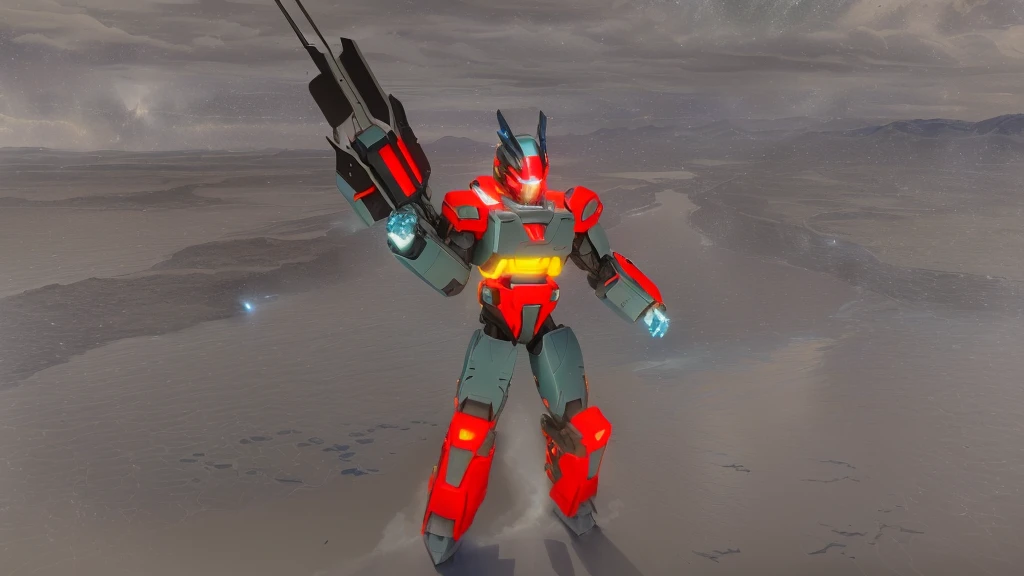 a black colored male transformer with green inserts, symmetrically arranged green parts, on the frontof the body not transparent cabin, on the back - aircraft's wings, arms from elbows to hands look like the front part of a aircraft, wheels are visible on the shoulders, on the legs from knees to the ankle there are aircraft's repulsors and small aircraft's tail wings, no helmet, light blue eyes, two legs, two arms, not a suit, on a background there is an empty dark blue metal desert, no buildings, no structures, dark blue storm clouds, light blue lightning from the clouds, blue river, river to the horizon, electrified river, light blue lightning from the river, space sky, stars in the sky, composition on the metal planet, big metalic planet, dark-blue metal, shiny metal, cybertron, mechanical planet, empty wasteland, dark blue storm clouds, light blue lightning from clouds, blue river, river to horizon, electrized river, light blue lightning from river, space sky, stars on the sky, realistic, watercolor, 4k, high quality, hight attention to details, concept art, concept art by Chris Mowry.